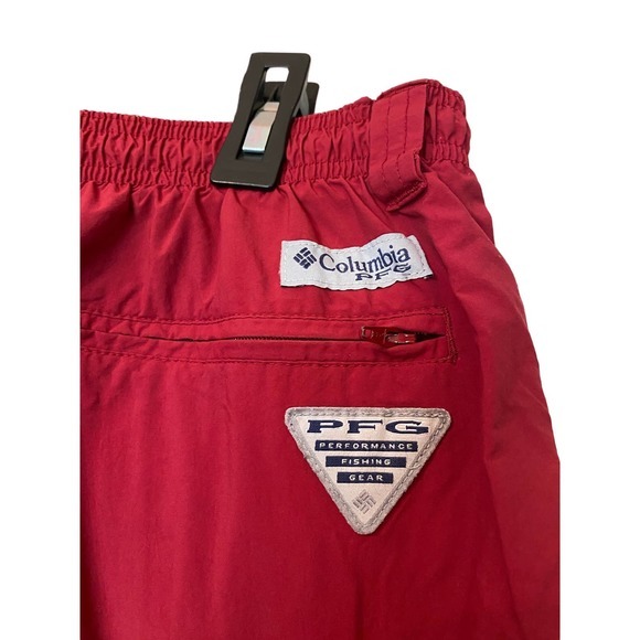 Columbia Mens PFG‎ Backcast III Water Fishing Shorts Swim Trunks Beet Red Large - Picture 7 of 10